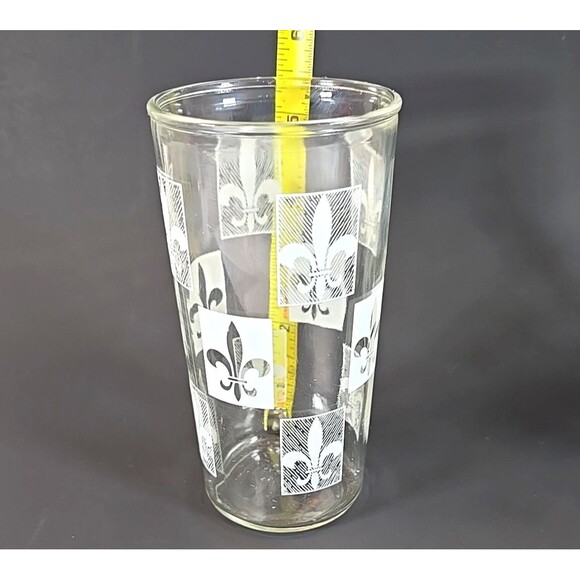 4 Vintage   Drinking Glasses MCM Mid-Century Fleur De Lis  Libbey - Picture 3 of 5